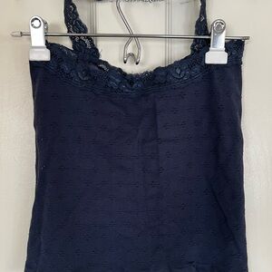 Free People Cobalt Blue  Lace Halter Top